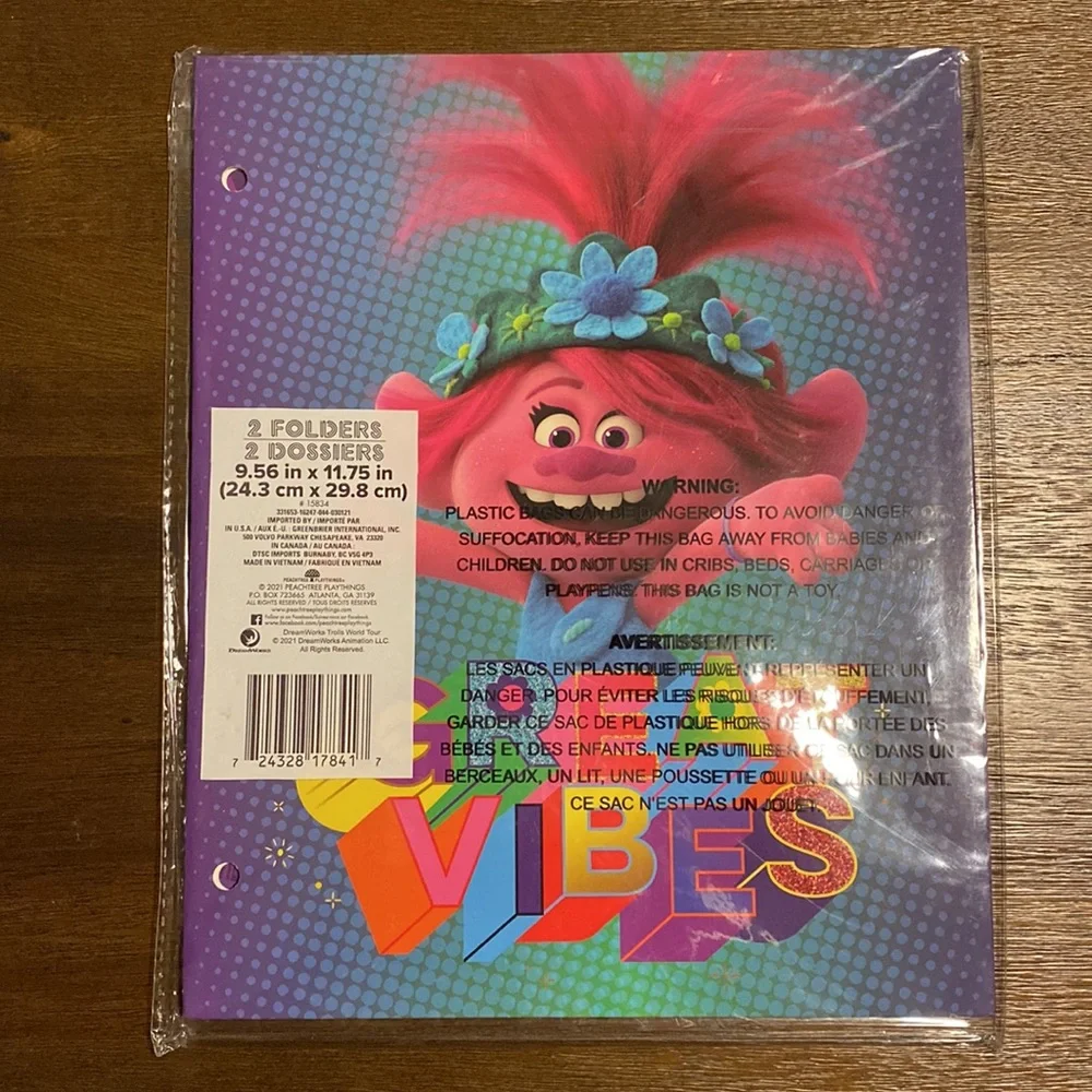 Trolls ‘Power of the Strings’ Set of 2 - 3-Hole 2-Pocket Folders